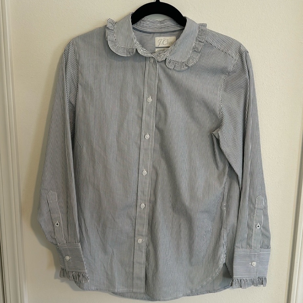 J. Crew Button Down Ruffle Blouse